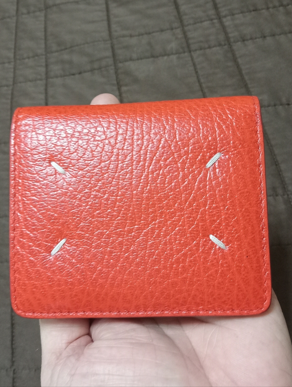 Maison Margiela Bifold Waller Red Grain Leather 3 Stitch 11th Series Collection